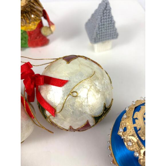 Bulk Lot of 16 Vtg Christmas Ornaments Handcrafted Pushpin Balls Wise Men Set - Picture 13 of 16